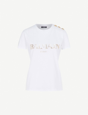 Balmain Metallic Print Tee