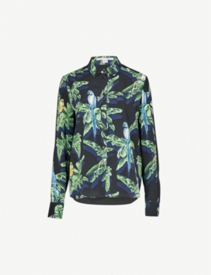 Stella McCartney Parrot-Print Silk Shirt