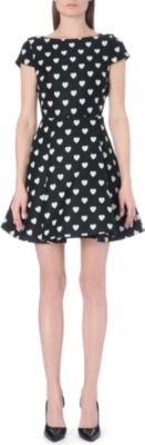 ALICE & OLIVIA Amor heart-print dress (Black+white