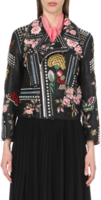 gucci studded leather biker jacket
