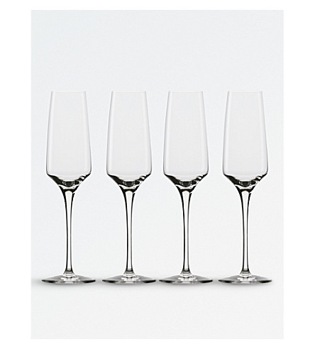 ROYAL DOULTON Set of four Royal Doulton sommelier champagne flutes