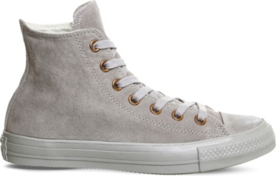 grey suede and rose gold converse