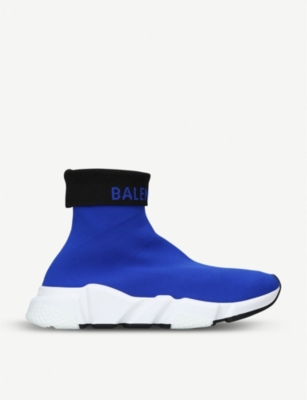 BALENCIAGA Logo Speed stretch-knit trainers blueçåçæå°çµæ