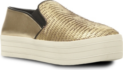 STEVE MADDEN Bubah creeper trainers (Gold-leather