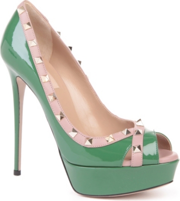 VALENTINO Rockstud leather platform courts