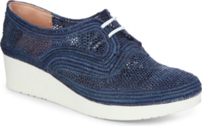 ROBERT CLERGERIE Vicole raffia wedge brogues