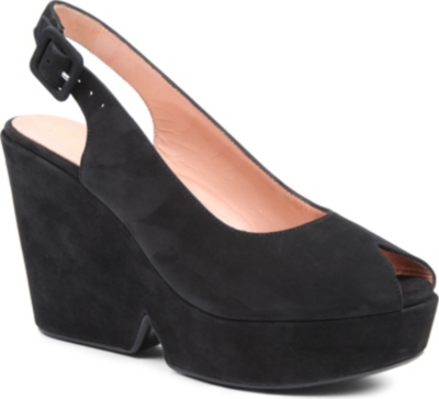ROBERT CLERGERIE Dylane suede wedge sandals