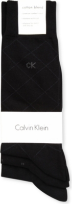 CALVIN KLEIN Pack of three Geometric socks