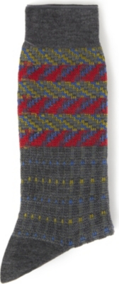 AYAME Ripple Border wool socks