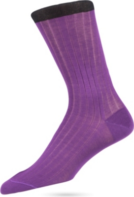 DUCHAMP Plain cotton ribbed socks