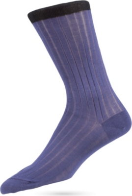 DUCHAMP Plain cotton ribbed socks