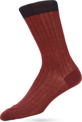 DUCHAMP Plain cotton ribbed socks