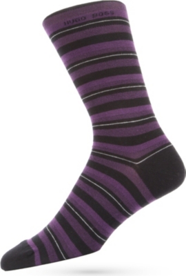 HUGO BOSS Combed cotton striped socks