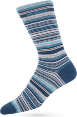 HUGO BOSS Striped combed cotton socks