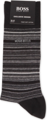 HUGO BOSS Striped combed cotton socks