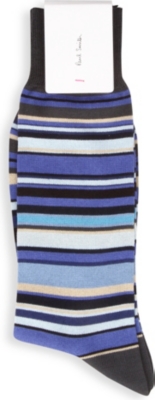 PAUL SMITH Multi-striped cotton&ndash;mix socks