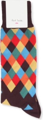 PAUL SMITH Faded harlequin socks