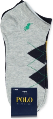 RALPH LAUREN Three pack Argyle trainer socks