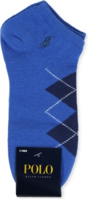 RALPH LAUREN Three pack Argyle trainer socks