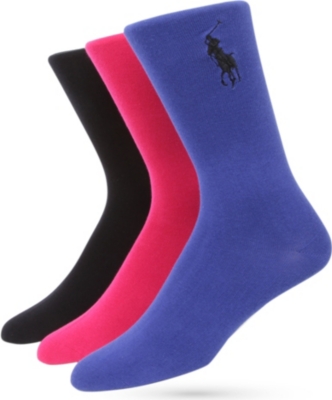 RALPH LAUREN Pack of three flat knit socks