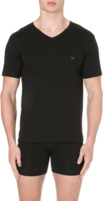 ARMANI Pack of three plain cotton t-shirts