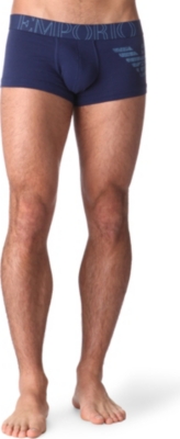 ARMANI Faded Eagle stretch-cotton trunks