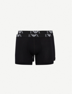 EMPORIO ARMANI: Pack of two logo-detail regular-fit stretch-cotton boxers