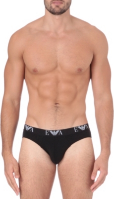 ARMANI Two pack logo&ndash;waistband hipster briefs