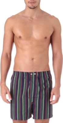 DEREK ROSE Regimental-stripe boxer shorts