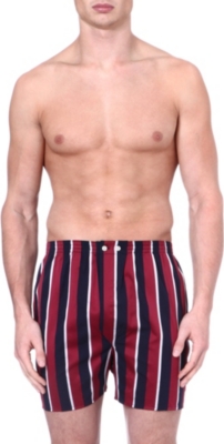 DEREK ROSE Regimental-stripe boxer shorts