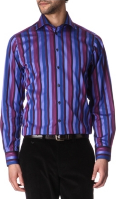 DUCHAMP Admiral striped tailored-fit single-cuff shirt