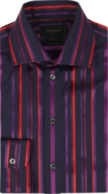 DUCHAMP Eagle stripe tailored-fit shirt