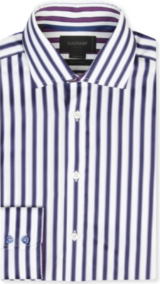 DUCHAMP Striped tailored-fit single-cuff shirt