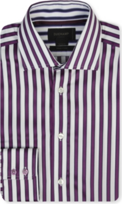 DUCHAMP Striped tailored-fit single-cuff shirt