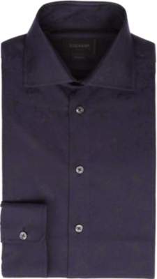 DUCHAMP Rose floral jacquard shirt