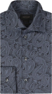 DUCHAMP Paisley jacquard tailored-fit shirt