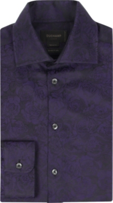 DUCHAMP Floral jacquard tailored-fit shirt