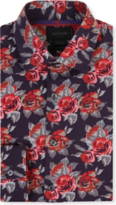 DUCHAMP Floral tailored single-cuff shirt