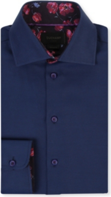 DUCHAMP Striped tailored-fit single-cuff shirt