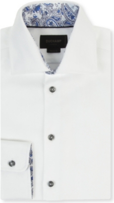 DUCHAMP Herringbone tailored single-cuff shirt