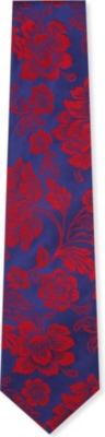 DUCHAMP Two-toned floral contrast tie