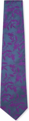 DUCHAMP Ocean floral silk tie