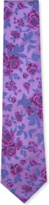 DUCHAMP Floral garden silk tie