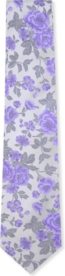 DUCHAMP Floral garden silk tie