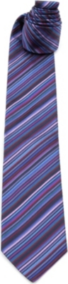 DUCHAMP Platinum Stripe silk tie