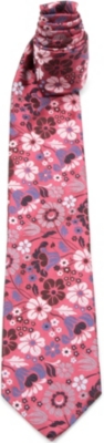 DUCHAMP Como flowers silk tie