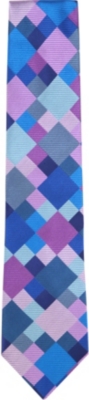 DUCHAMP Check square silk tie