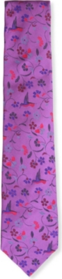 DUCHAMP Swallow garden silk tie