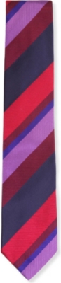 DUCHAMP Wide stripe silk tie