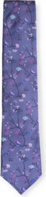 DUCHAMP Garden bird silk tie